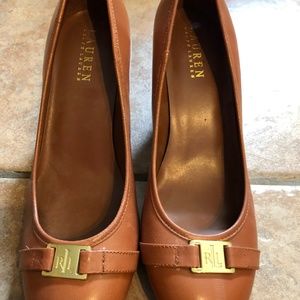 Tobacco Brown Ralph Lauren Heels - EUC - Size 9B